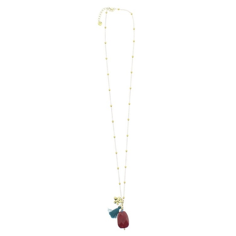 COLLAR LARGO CADENA BOLAS COLG PIEDRA 2