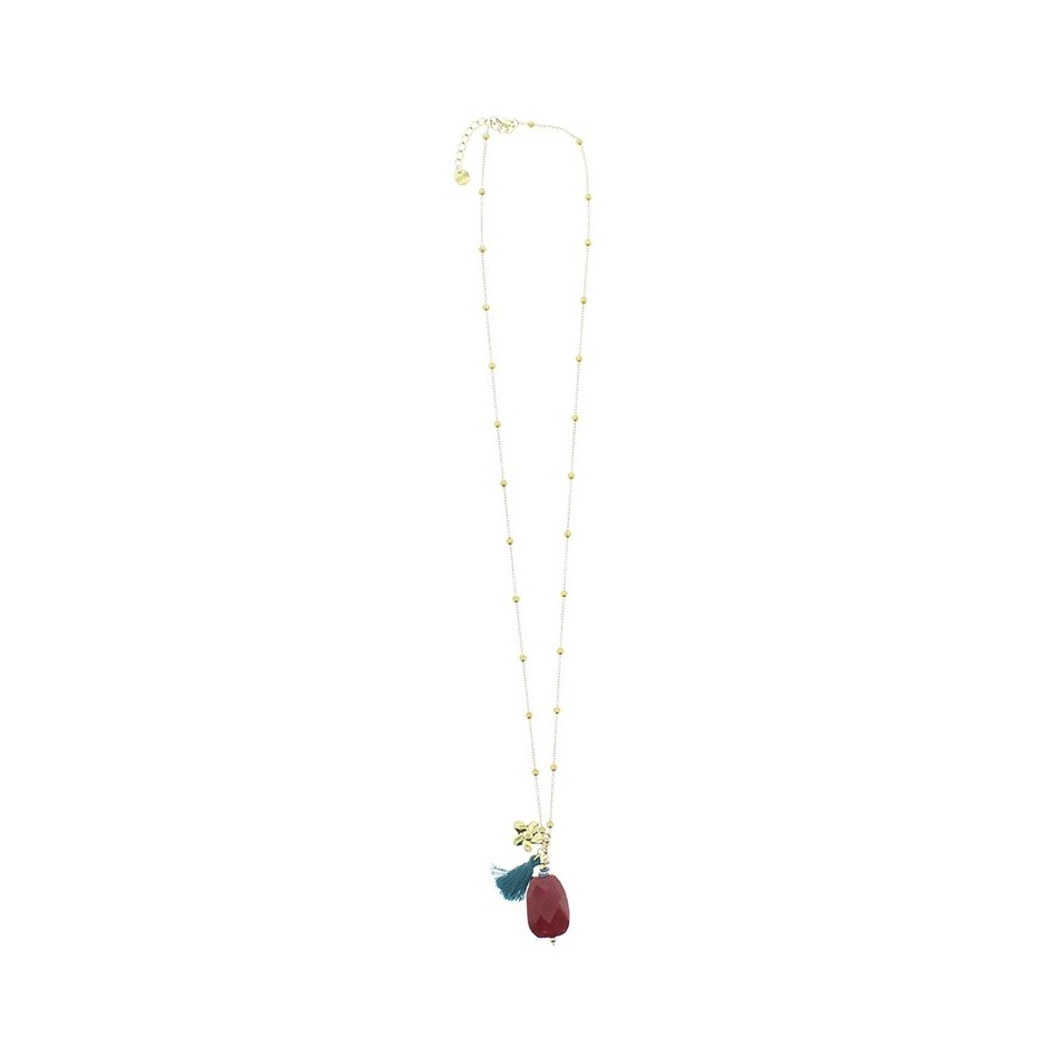 LONG STONE BALLS CHAIN NECKLACE