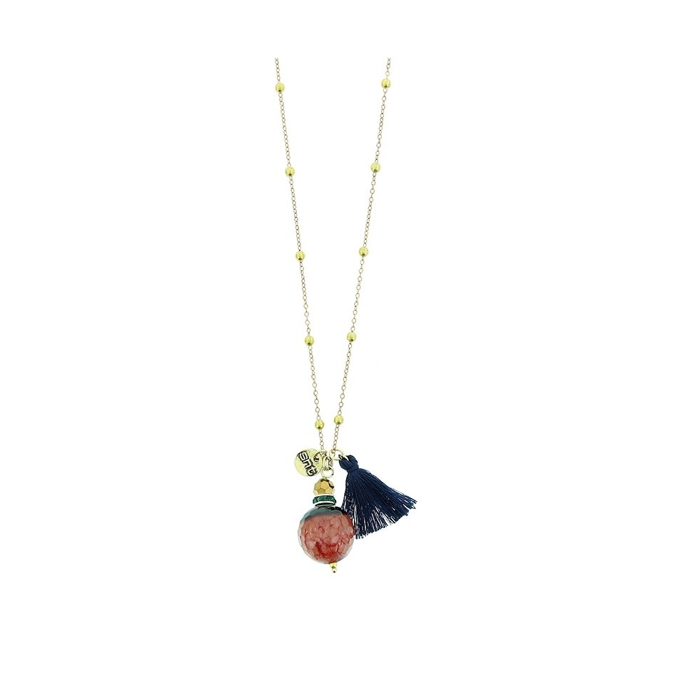 COLLAR LARGO CADENA BOLAS COLG PIEDRA