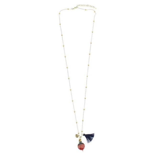 LONG STONE BALLS CHAIN NECKLACE