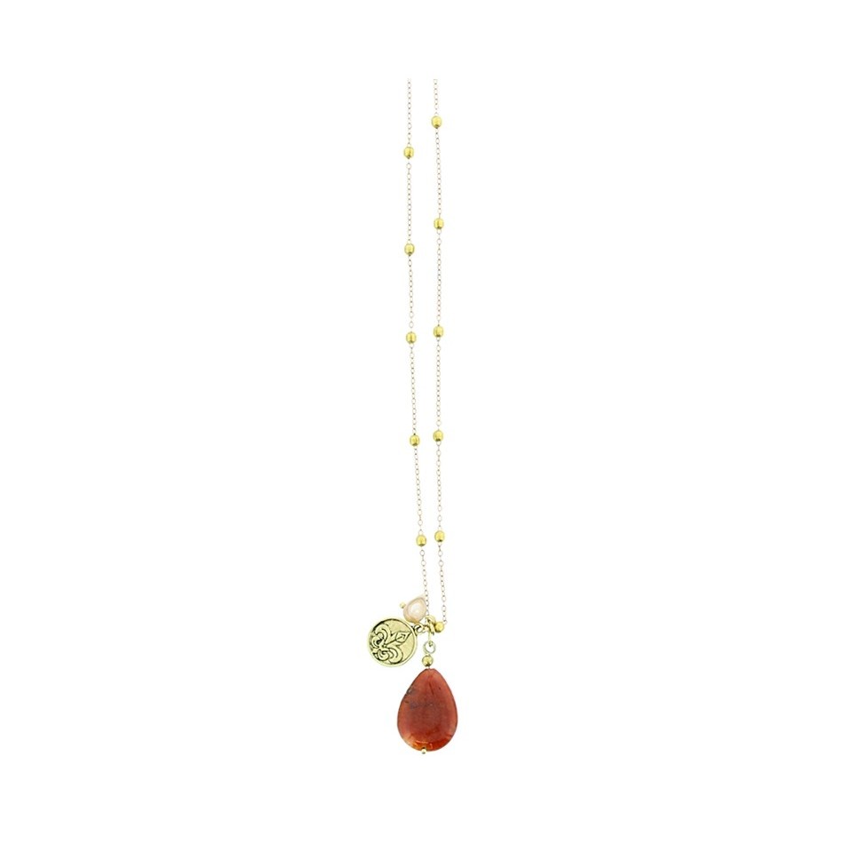 COLLAR LARGO COLG PIEDRA FLECO