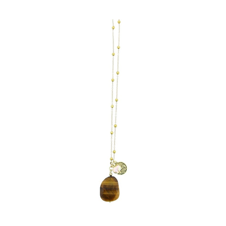COLLAR LARGO COLG PIEDRA FLECO