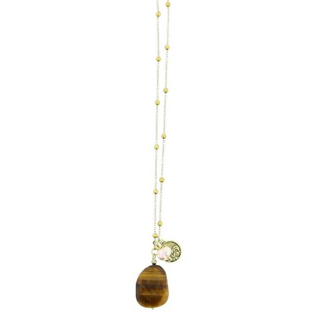 COLLAR LARGO COLG PIEDRA FLECO