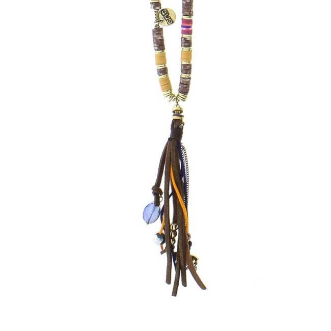 LONG NECKLACE HANGING FIMO BEADS FRINGE