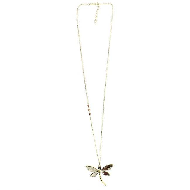 LONG PENDANT NECKLACE STAMPED METAL
