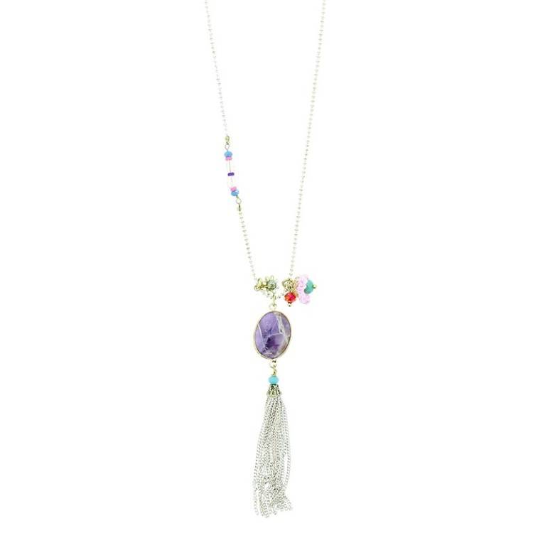 COLLAR LARGO COLG. PIEDRA FLECO