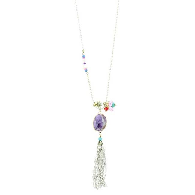 COLLAR LARGO COLG. PIEDRA FLECO