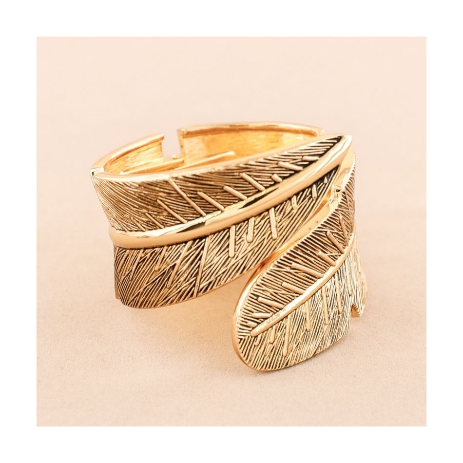 OPEN METAL LEAF BRACELET
