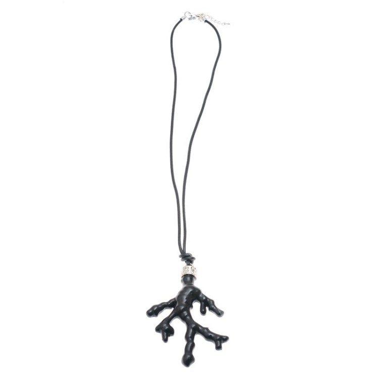LONG PENDANT NECKLACE CORAL RESIN
