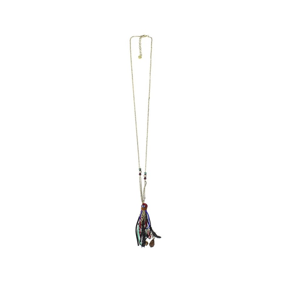 COLLAR LARGO COLGANTE FLECO