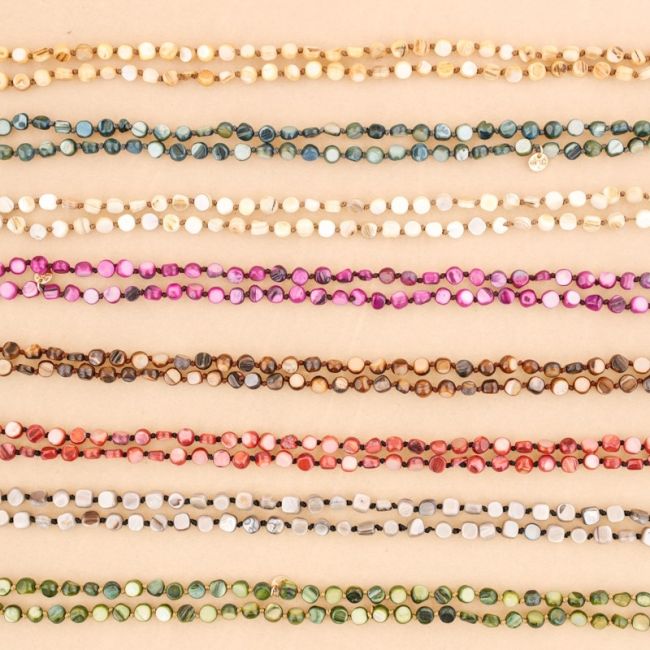 COLLAR LARGO CUENTAS REDONDAS  NÁCAR 1.2M