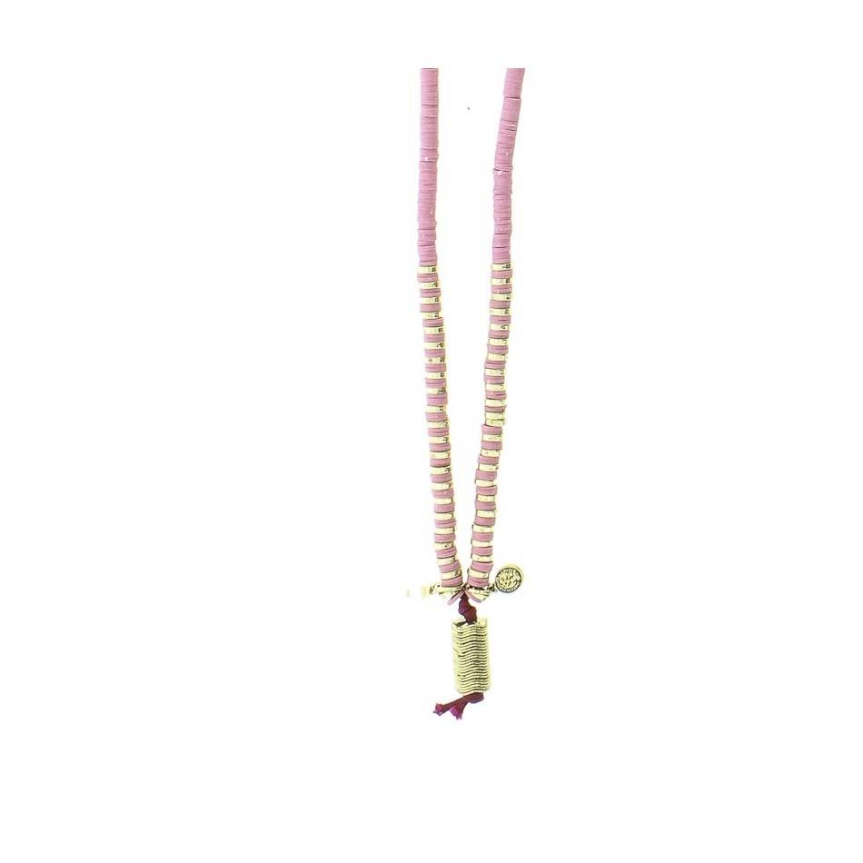 LONG FIMO COLG METAL NECKLACE