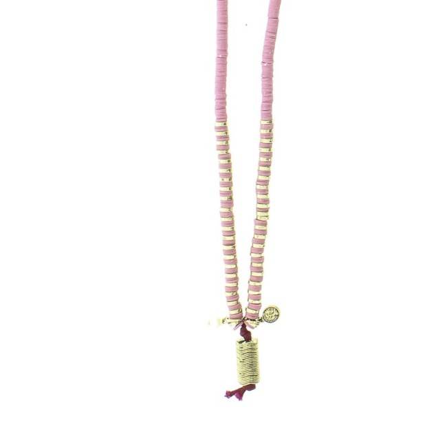 LONG FIMO COLG METAL NECKLACE