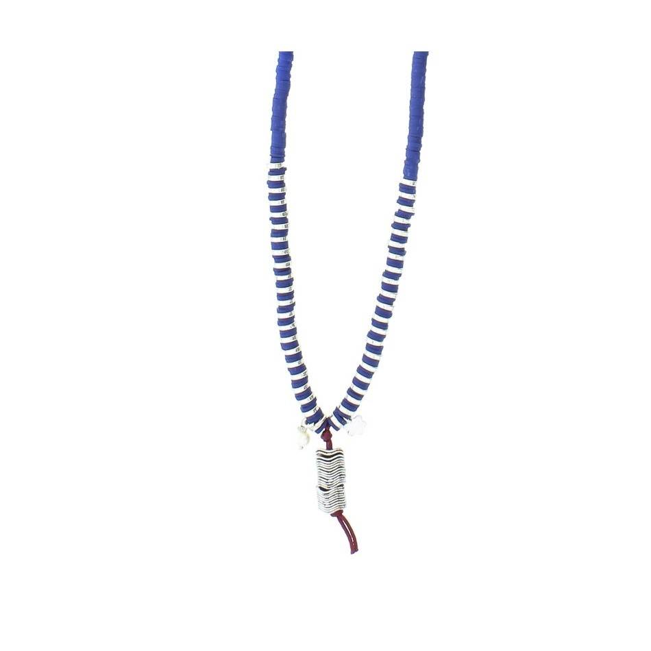 LONG FIMO COLG METAL NECKLACE