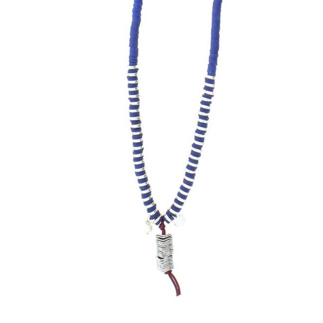 LONG FIMO COLG METAL NECKLACE