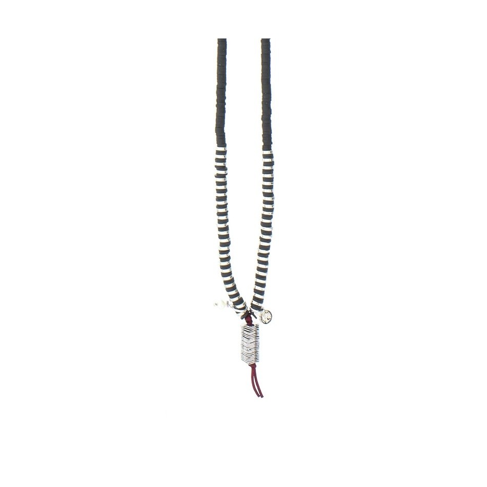LONG FIMO COLG METAL NECKLACE