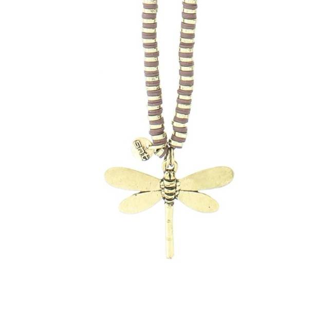 LONG NECKLACE FIMO PENDANT. METAL