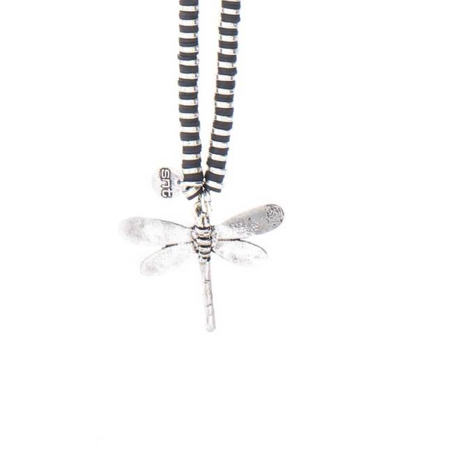 LONG NECKLACE FIMO PENDANT. METAL