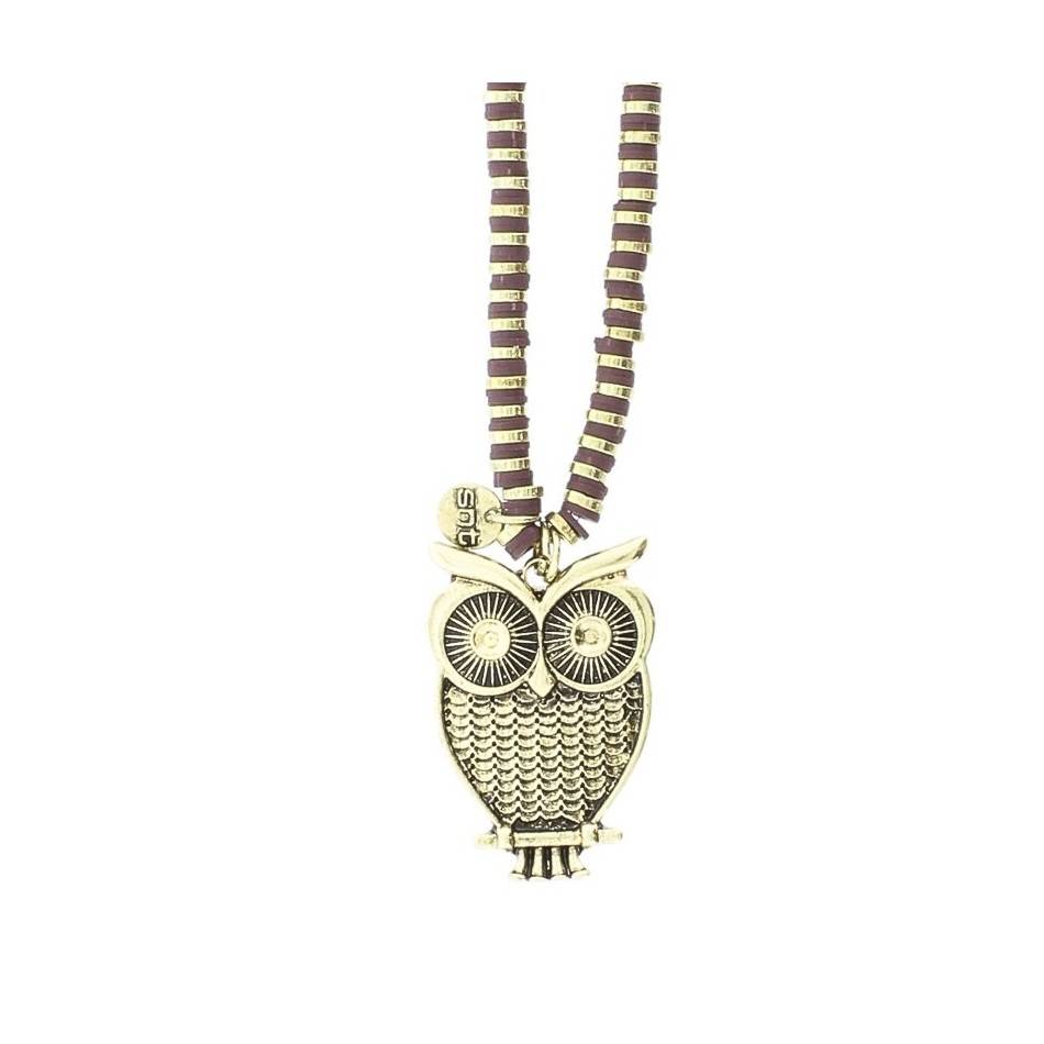 LONG NECKLACE FIMO BEADS COLG. METAL