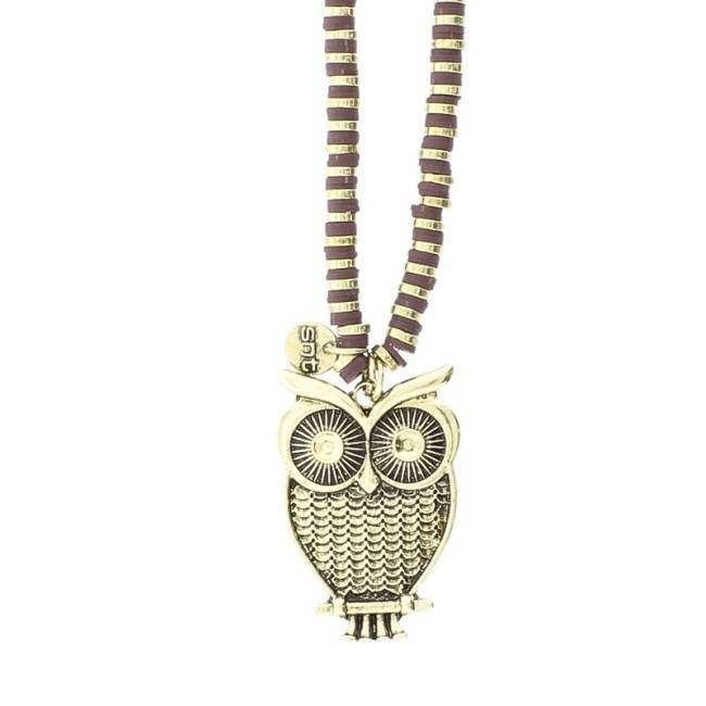 LONG NECKLACE FIMO BEADS COLG. METAL