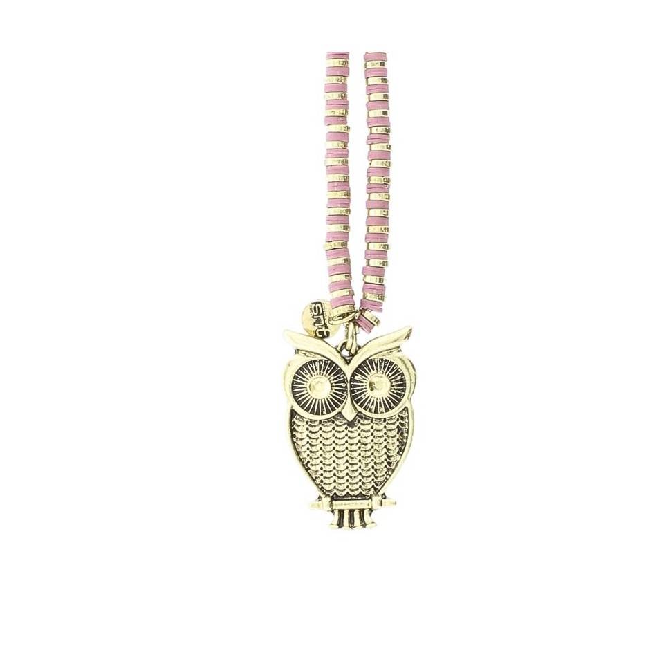 COLLAR LARGO CUENTAS FIMO COLG. METAL