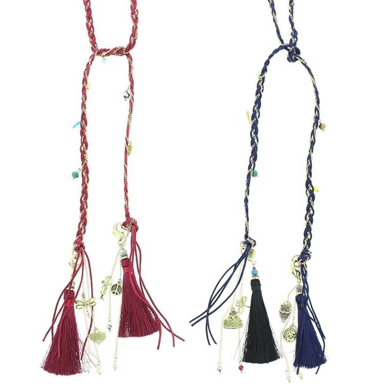 LONG BRAIDED FRINGE NECKLACE 2