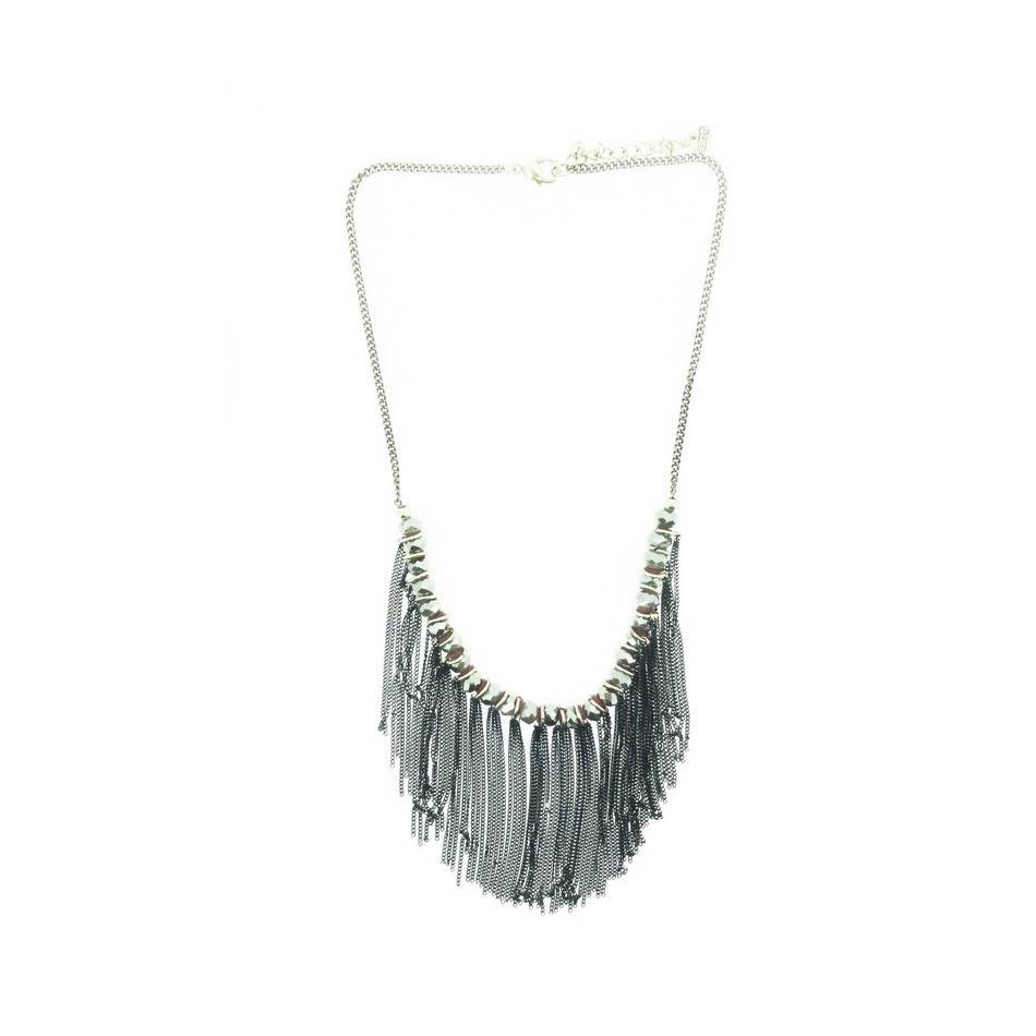 FRINGED CRYSTALS SHORT NECKLACE