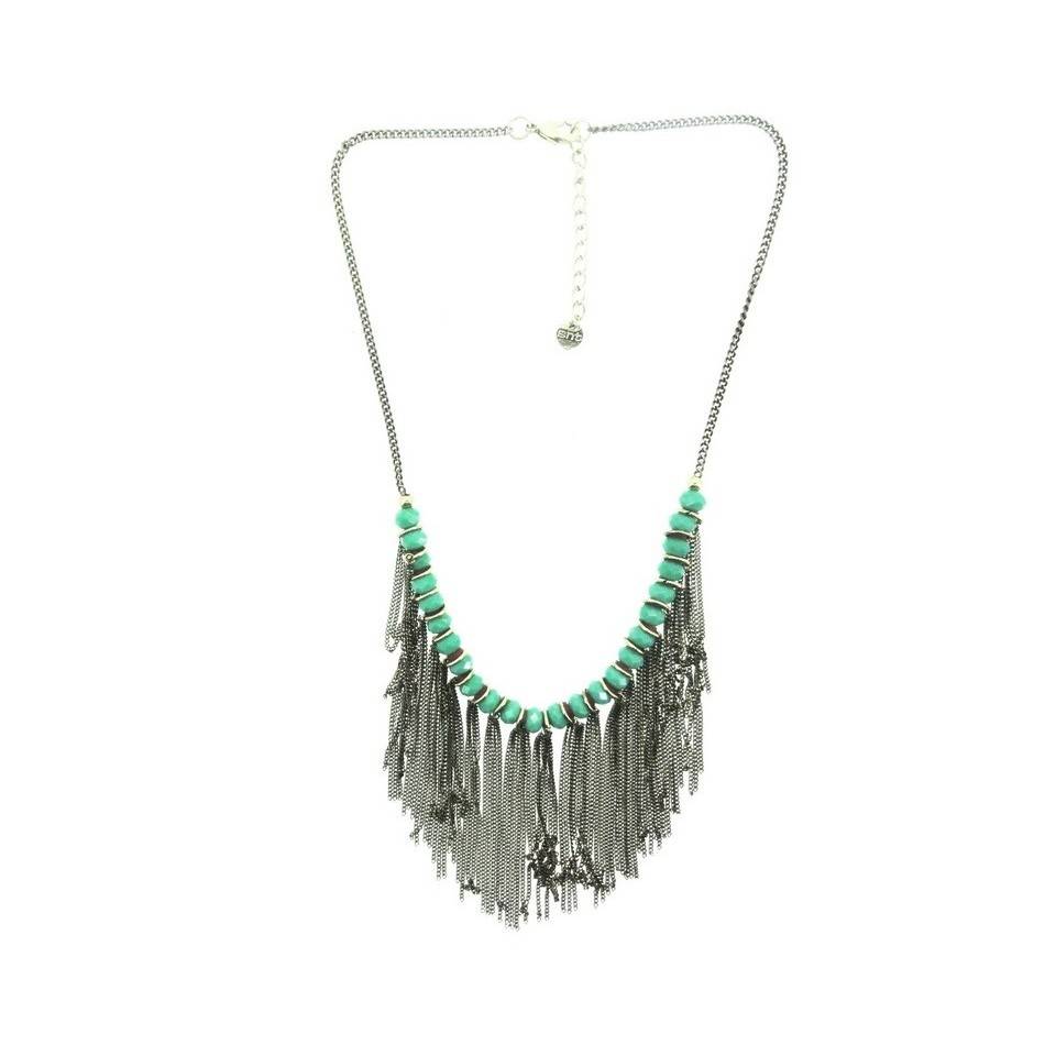 FRINGED CRYSTALS SHORT NECKLACE