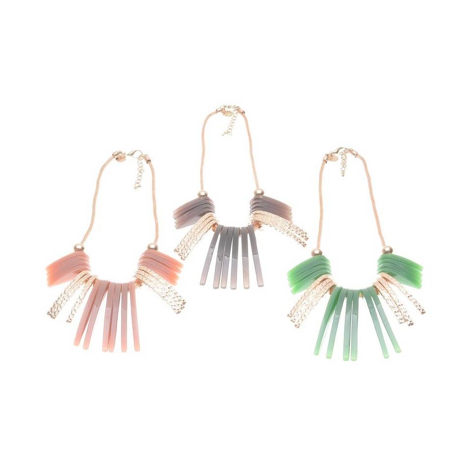METAL RESIN SHORT NECKLACE