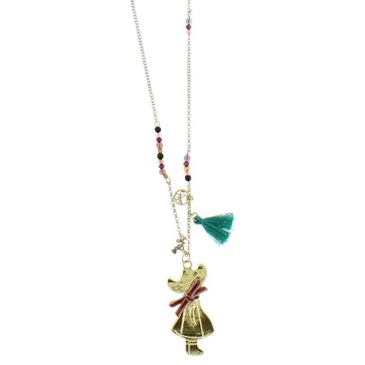LONG PENDANT CHAIN NECKLACE METAL