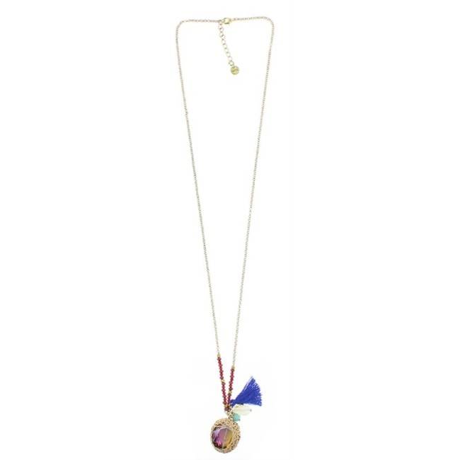 COLLAR LARGO PIEDRAS COLGANTE CRISTAL