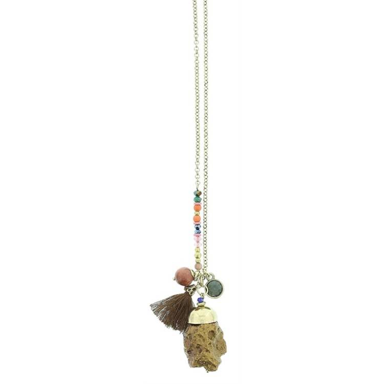 COLLAR LARGO COLGANTE PIEDRA
