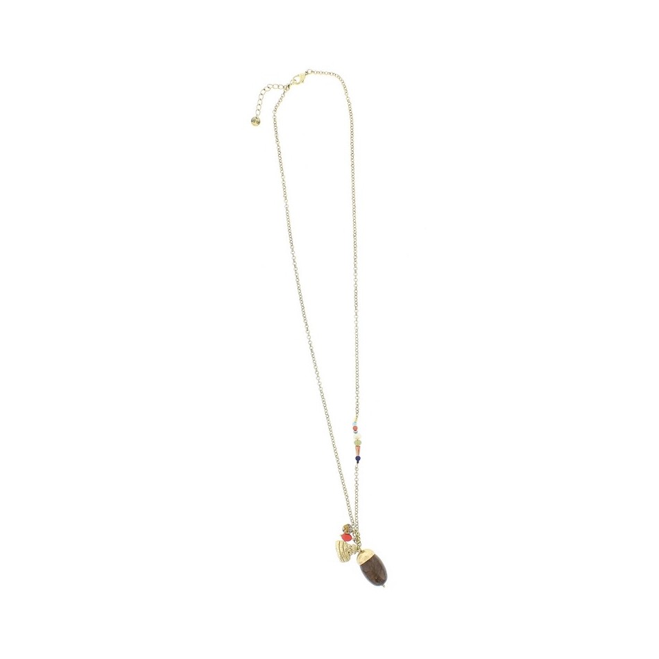 LONG PENDANT CHAIN NECKLACE STONE