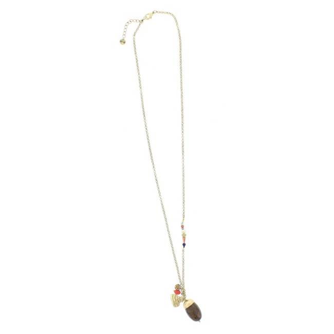 LONG PENDANT CHAIN NECKLACE STONE
