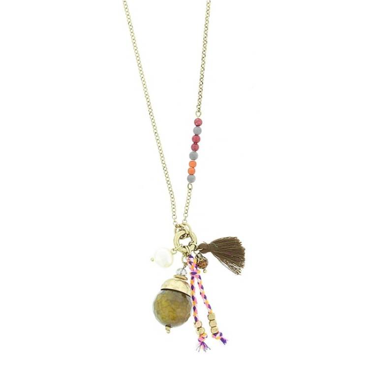 LONG PENDANT CHAIN NECKLACE STONE 2