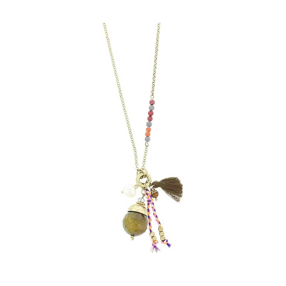 COLLAR LARGO CADENA COLG. PIEDRA