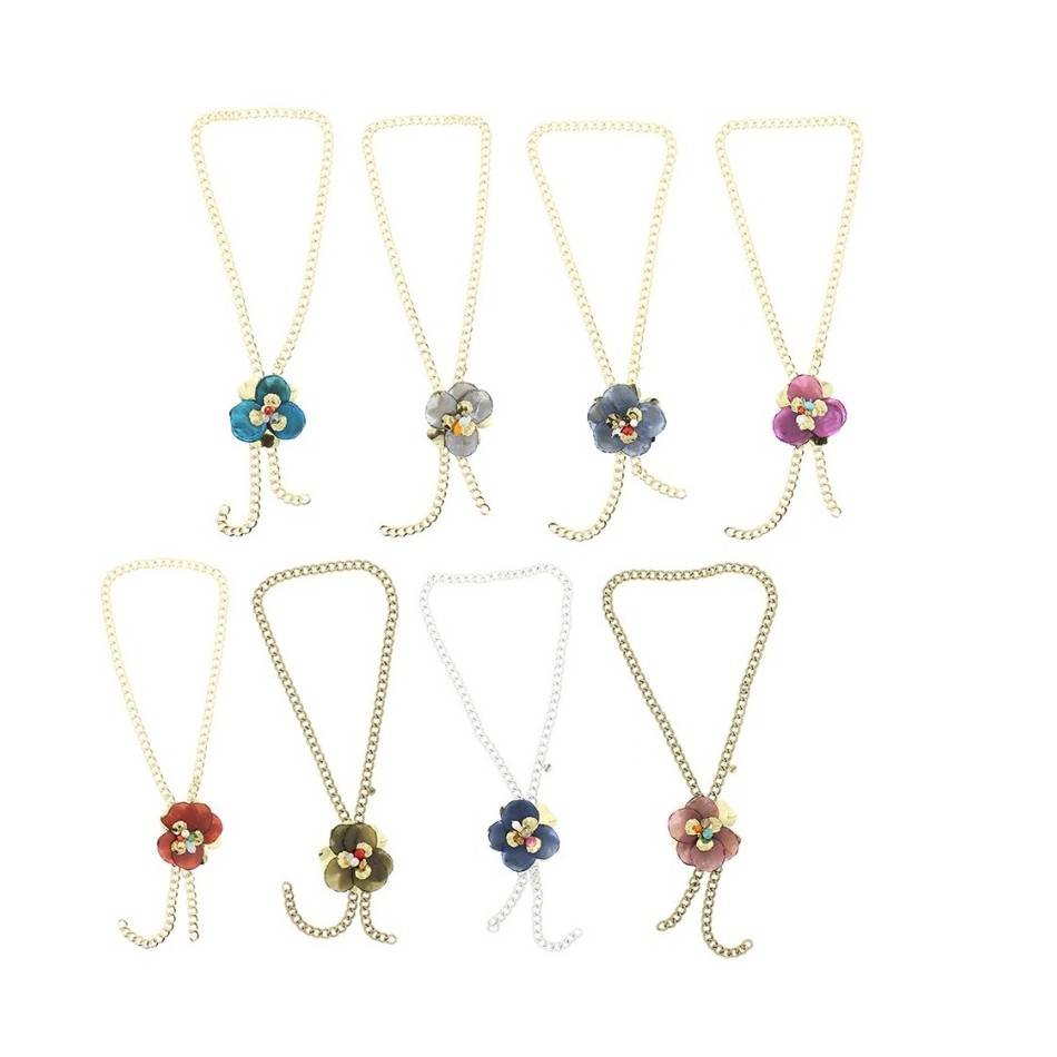 LONG PENDANT CHAIN NECKLACE FLOWER