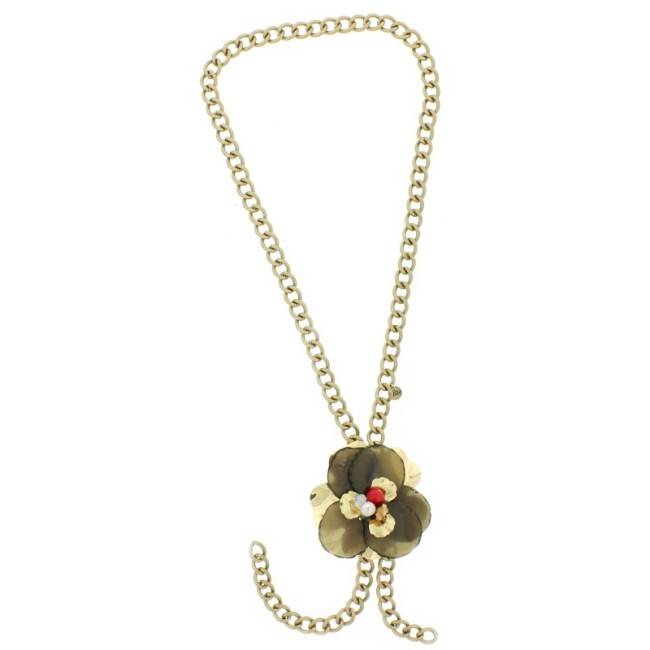 LONG PENDANT CHAIN NECKLACE FLOWER