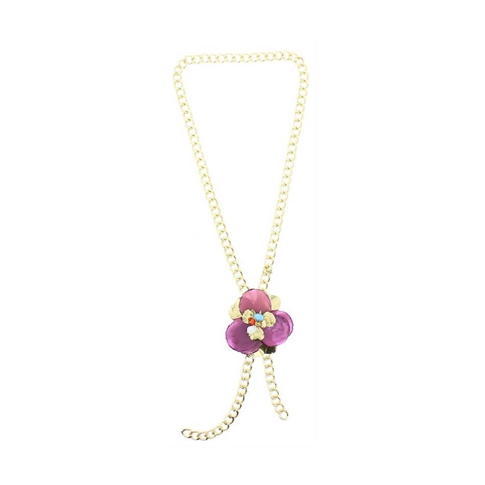 LONG PENDANT CHAIN NECKLACE FLOWER