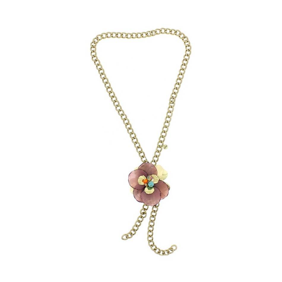 LONG PENDANT CHAIN NECKLACE FLOWER