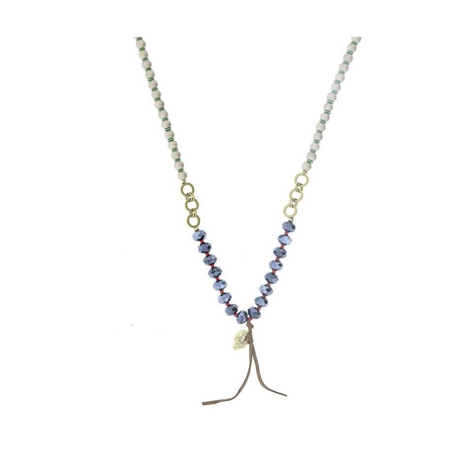 LONG CRYSTAL BALLS PENDANT NECKLACE
