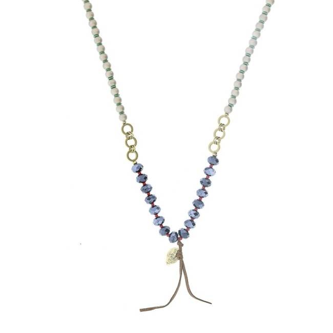 LONG CRYSTAL BALLS PENDANT NECKLACE