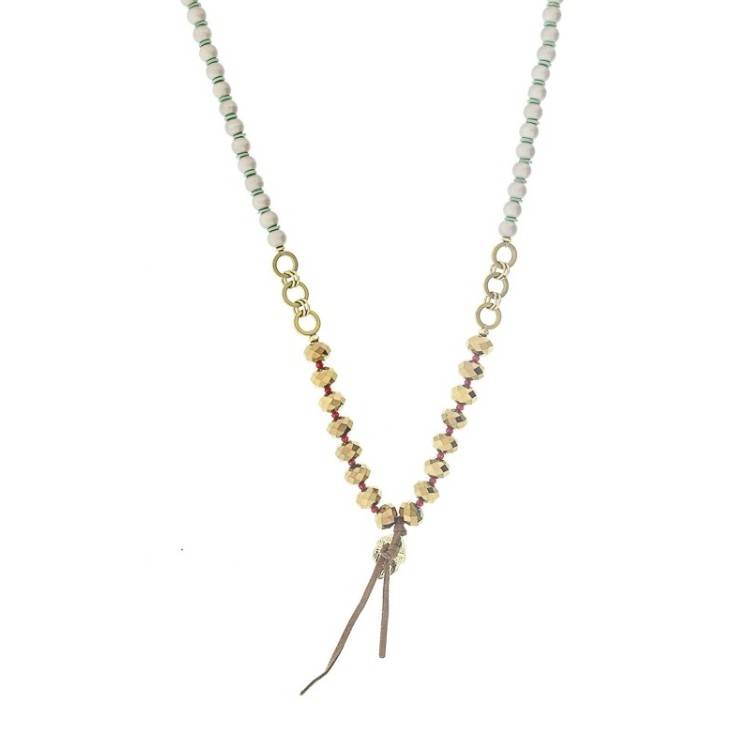 COLLAR LARGO BOLAS CRISTALES COLGANTE