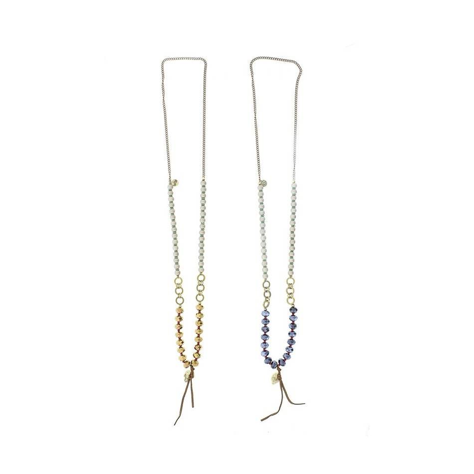LONG CRYSTAL BALLS PENDANT NECKLACE