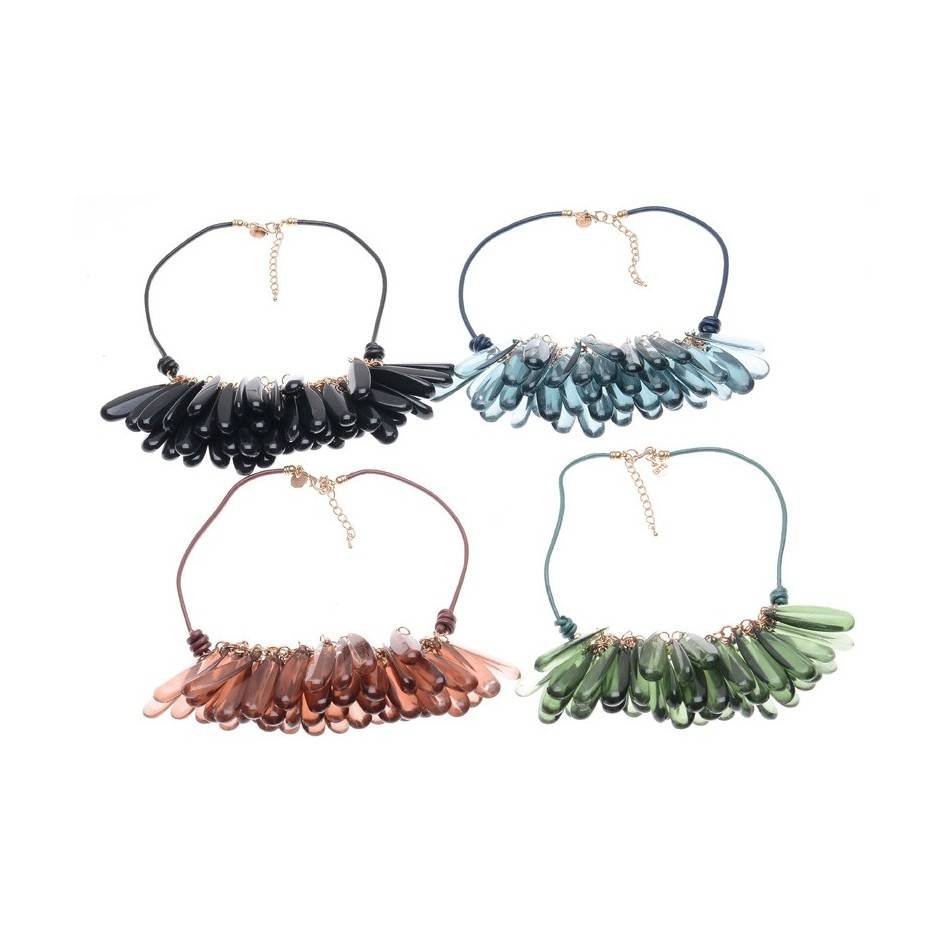 RESIN BEADS SHORT NECKLACE