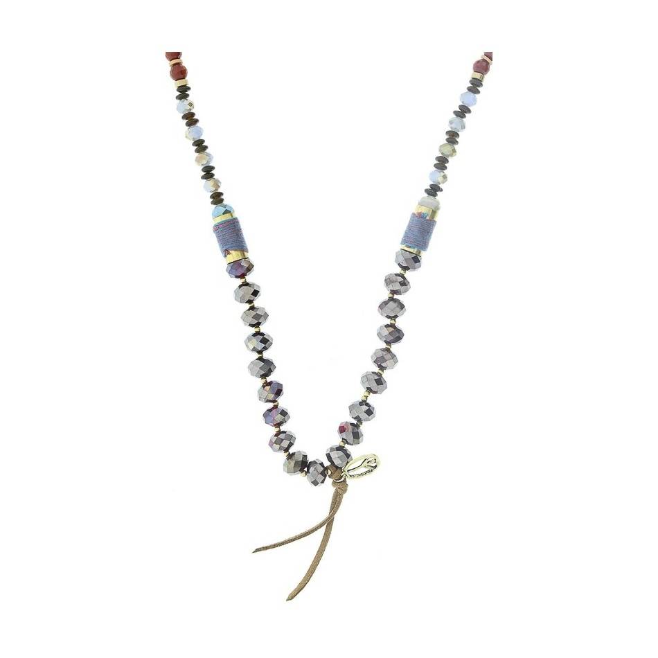 LONG CRYSTAL BALLS PENDANT NECKLACE