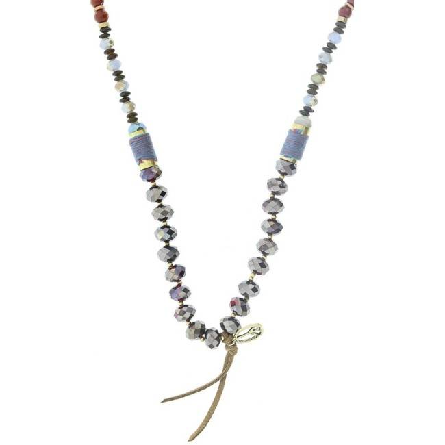 LONG CRYSTAL BALLS PENDANT NECKLACE