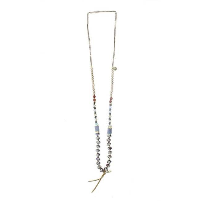LONG CRYSTAL BALLS PENDANT NECKLACE