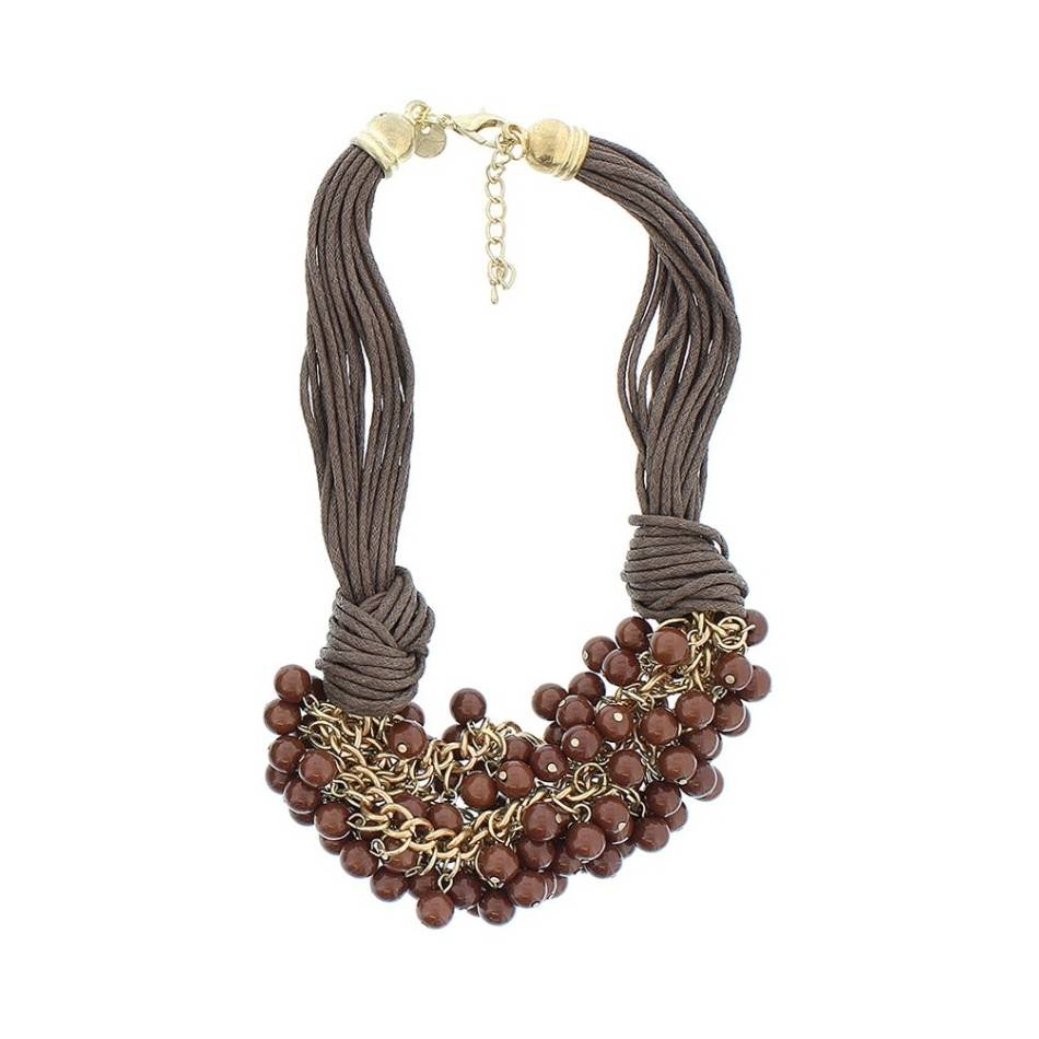 BEADED LACE SHORT NECKLACE