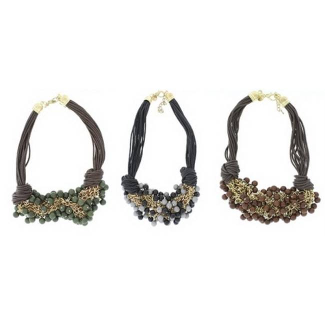 BEADED LACE SHORT NECKLACE